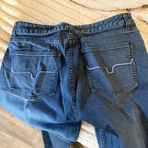 Kimes Ranch Dark Blue Trouser Jeans with Purple Embroidery